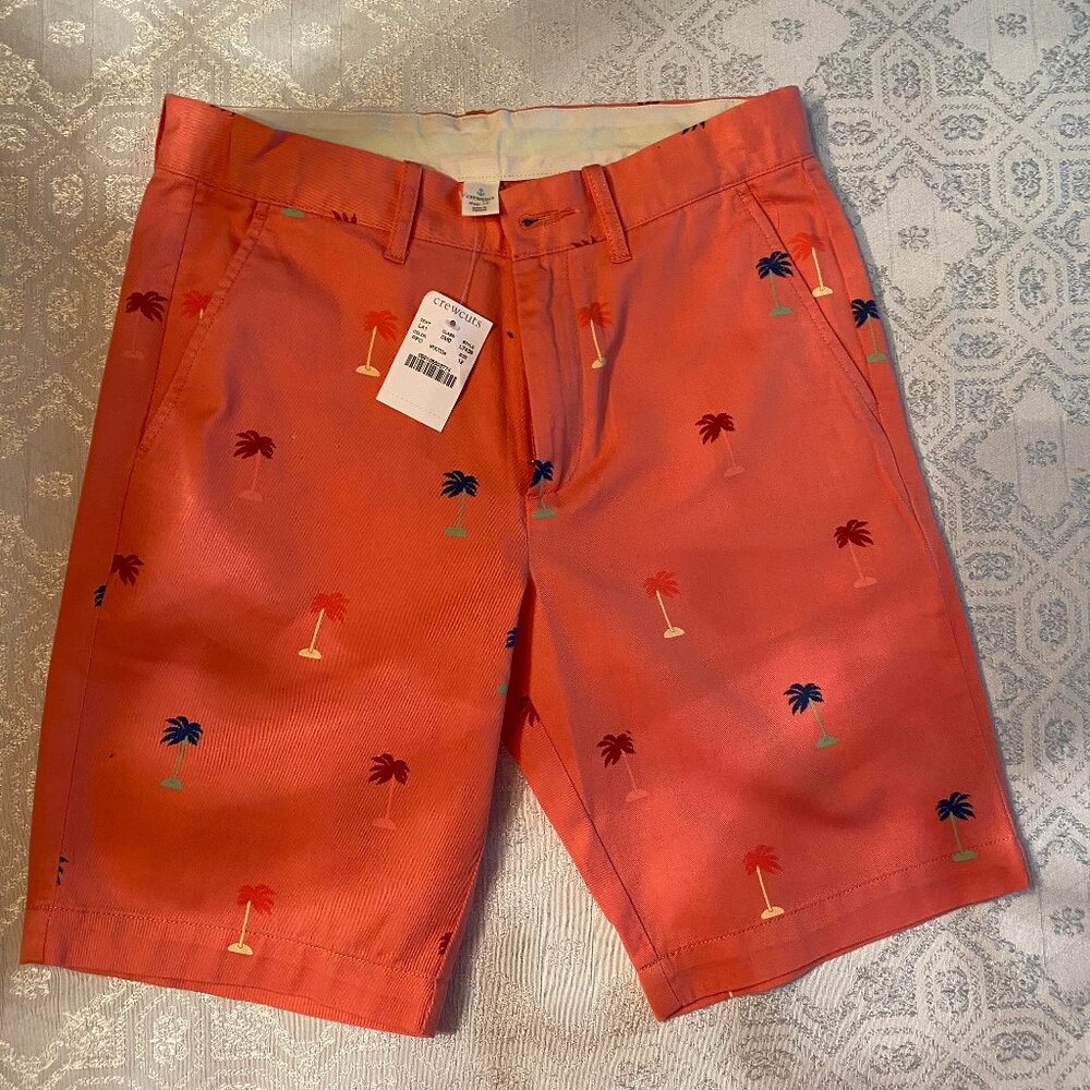 NWT Crewcuts pink patterned boys shorts, size 12. Adjustable waist